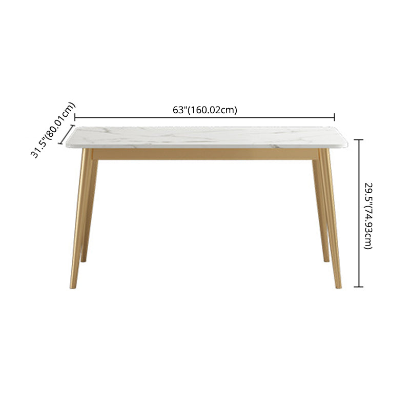 Glam Sintered Stone Dining Room Set Standard Height with 4 Legs Base Dining Furniture