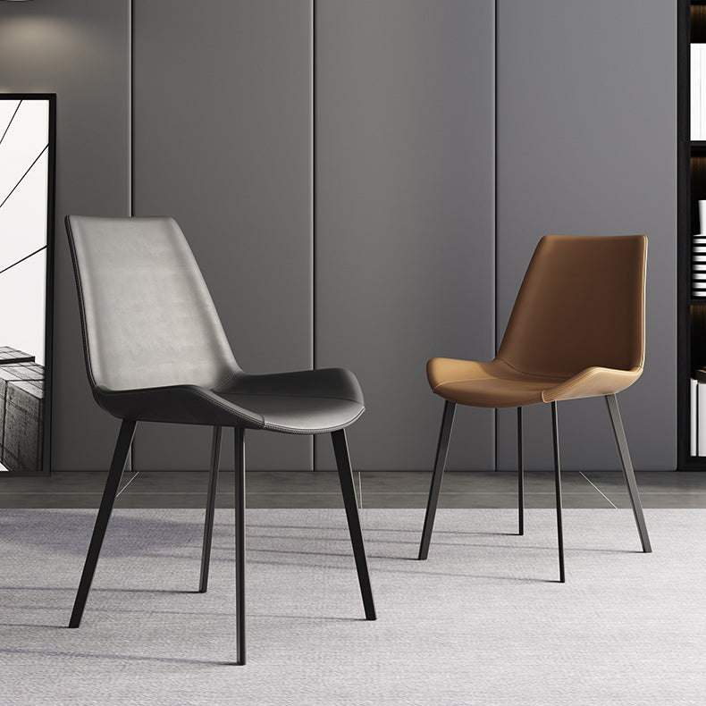 Modern Sintered Stone Gray Dining Table Set with Rectangle Table and Metal Base Formal Dining Set