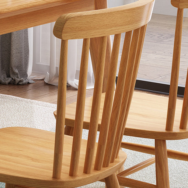 Modern Style Solid Wood Dining Set with Rectangle Shape Table and 4 Legs Base