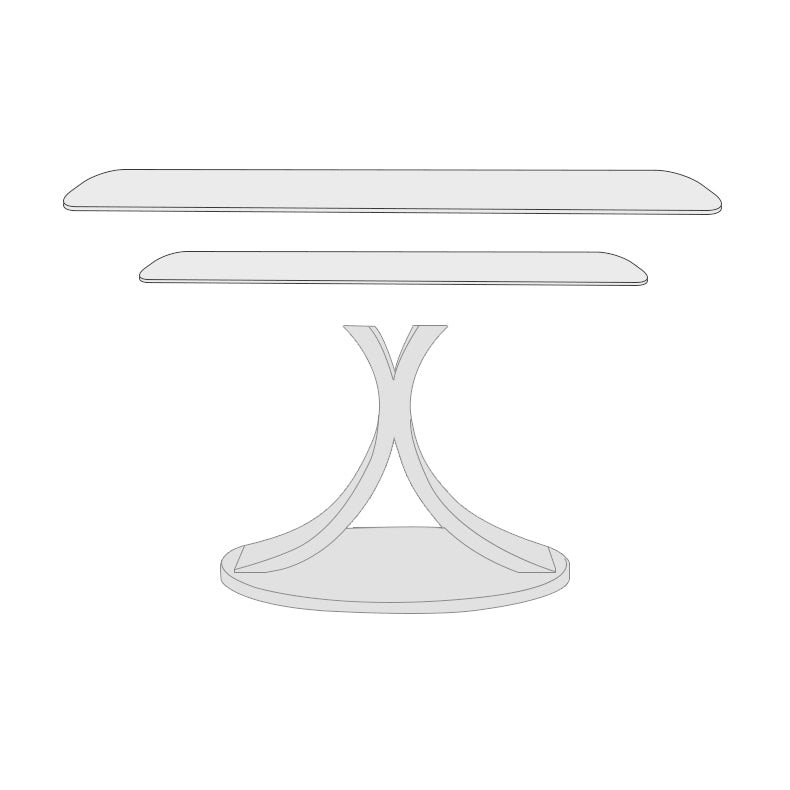 Modern Sintered Stone Dining Room Set with Rectangle Top and Pedestal Base Dining Furniture