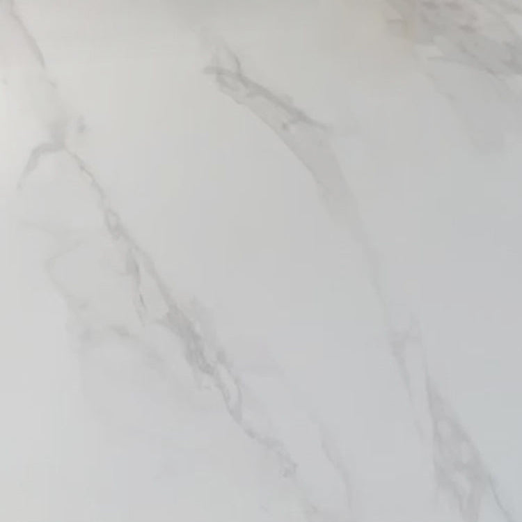 Skandinavischer weißer Schiefer Estisch Rechteckiger Esstisch mit Holzbasis