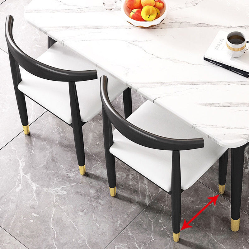 Minimalist Style MDF Top Dining Table Set of Rectangle Shape for Formal Dinette Set