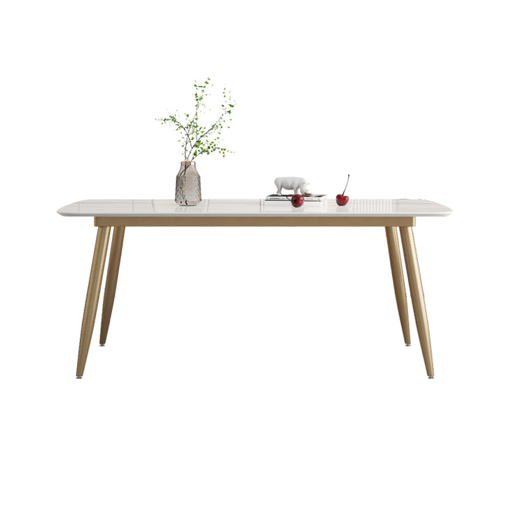 Glam Sintered Stone Dining Room Set Standard Height with Gold Base Dining Set