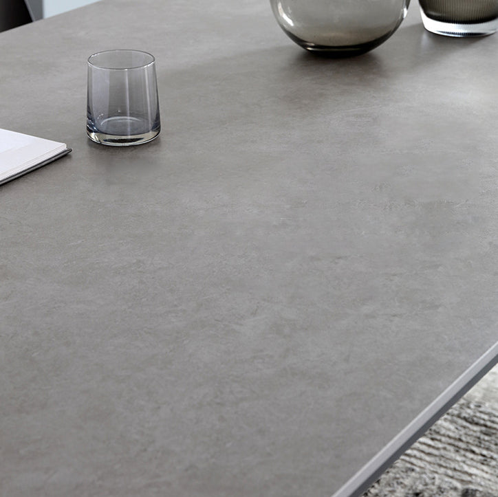 Standard Sintered Stone Top Dining Set with 4 Black Metallic Legs for Dining Furniture