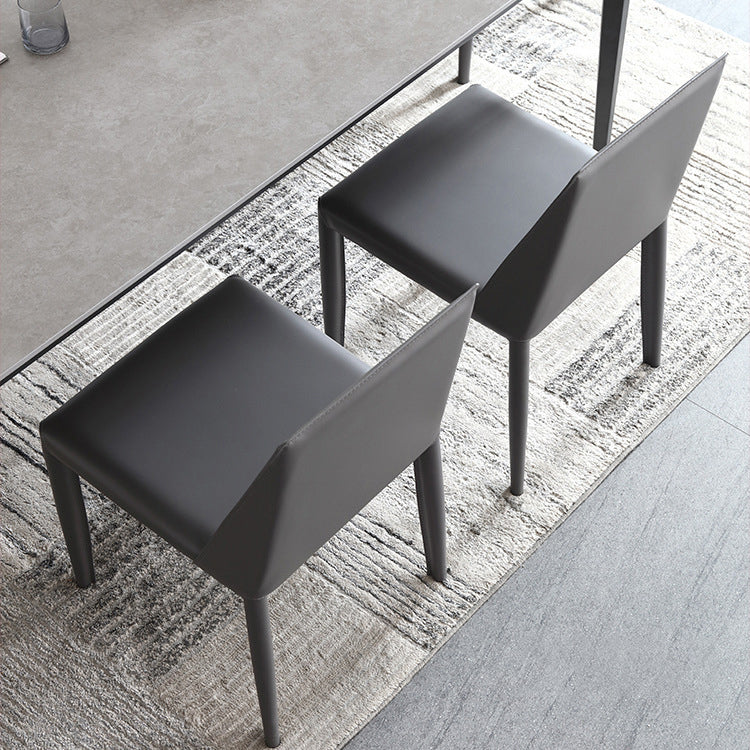 Standard Sintered Stone Top Dining Set with 4 Black Metallic Legs for Dining Furniture