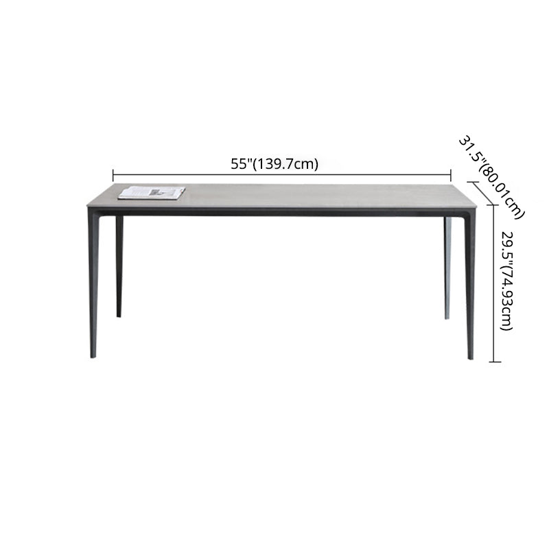 Standard Sintered Stone Top Dining Set with 4 Black Metallic Legs for Dining Furniture