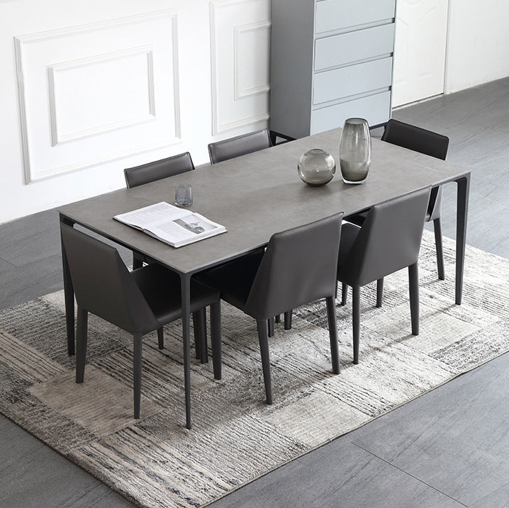 Standard Sintered Stone Top Dining Set with 4 Black Metallic Legs for Dining Furniture