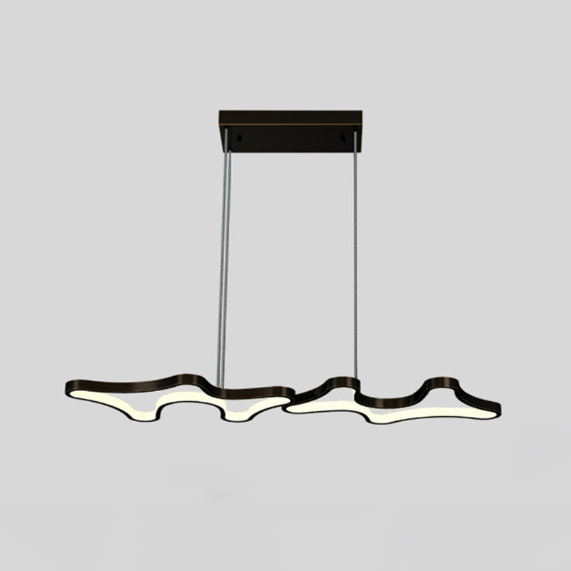 1 leichte moderne Metallleuchterlampe Linear LED Island Anhänger für Esszimmer