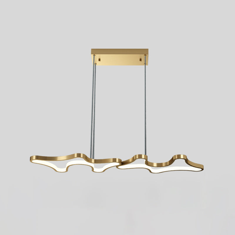 1 leichte moderne Metallleuchterlampe Linear LED Island Anhänger für Esszimmer