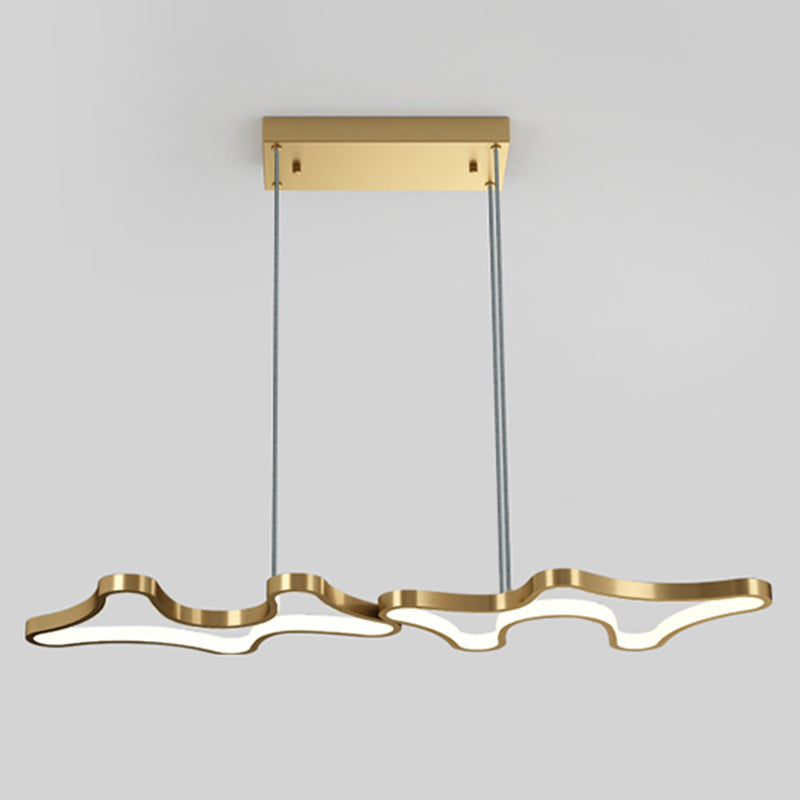 1 leichte moderne Metallleuchterlampe Linear LED Island Anhänger für Esszimmer