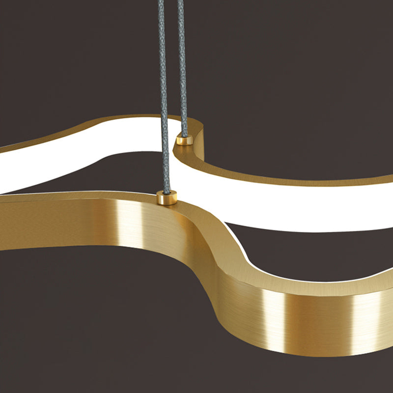 1 leichte moderne Metallleuchterlampe Linear LED Island Anhänger für Esszimmer