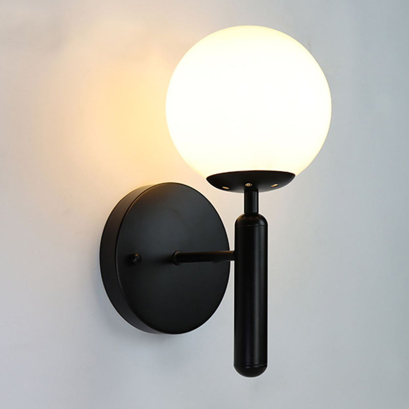 Modern Creative Globe Wall Lamp Wrought Iron Indoor Wall Sconce with Glass Shade