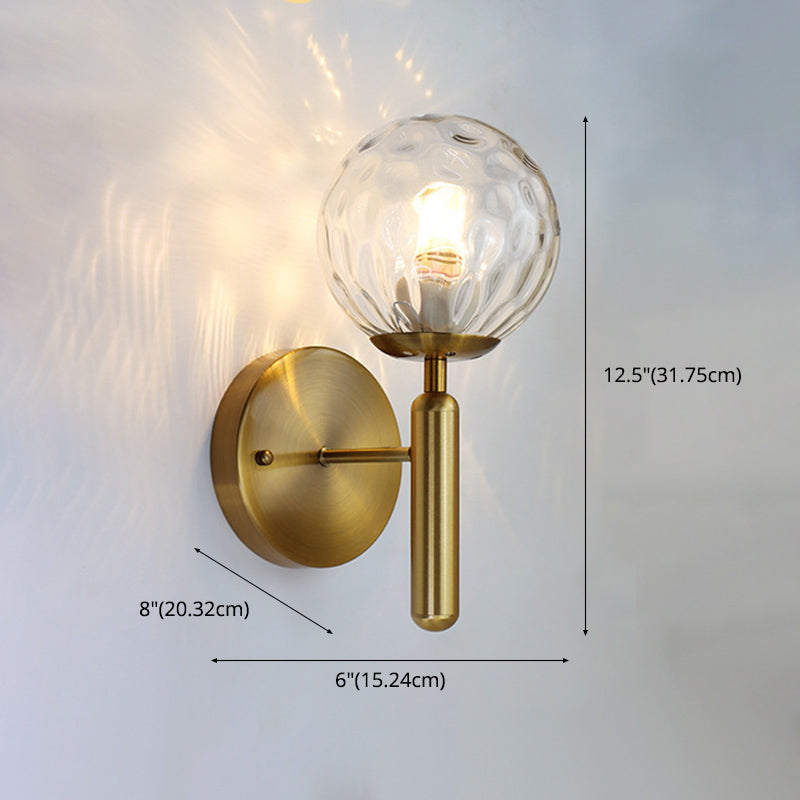 Modern Creative Globe Wall Lamp Wrought Iron Indoor Wall Sconce with Glass Shade