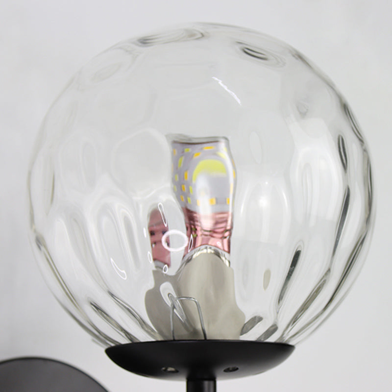 Moderne creatieve bol wandlamp smeedijzeren binnenmuur sconce met glazen schaduw