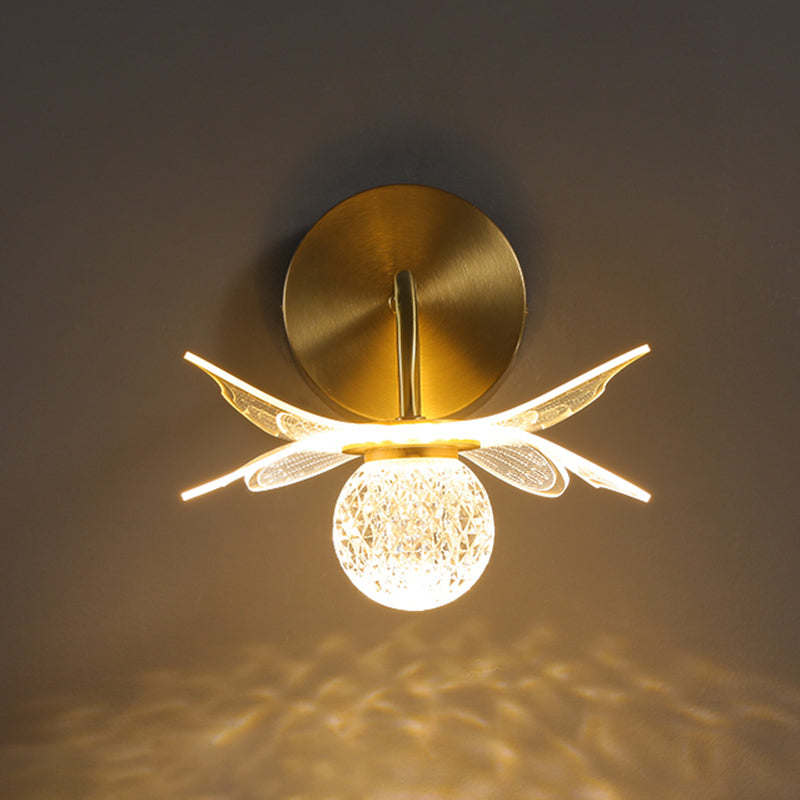 Acrylic Modern Wall Sconce Geometric Bronze Wall Mounted Light for Bedroom