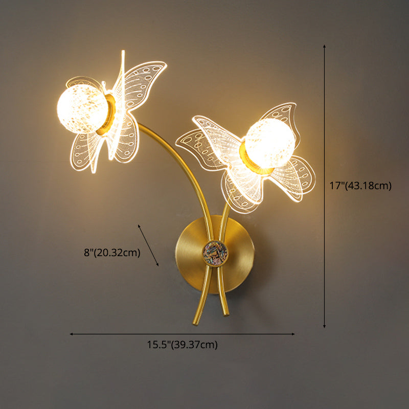 Acrylic Modern Wall Sconce Geometric Bronze Wall Mounted Light for Bedroom