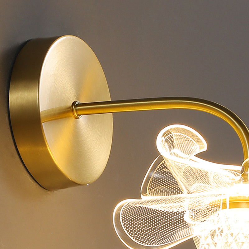 Acrylic Modern Wall Sconce Geometric Bronze Wall Mounted Light for Bedroom