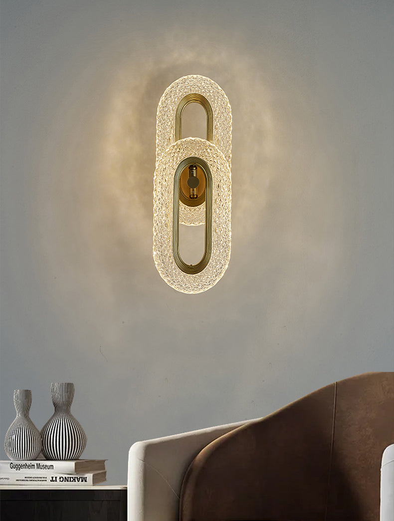 Contemporary Acrylic Wall Mount Lamp Bronze Oval Wall Sconce for Bedroom