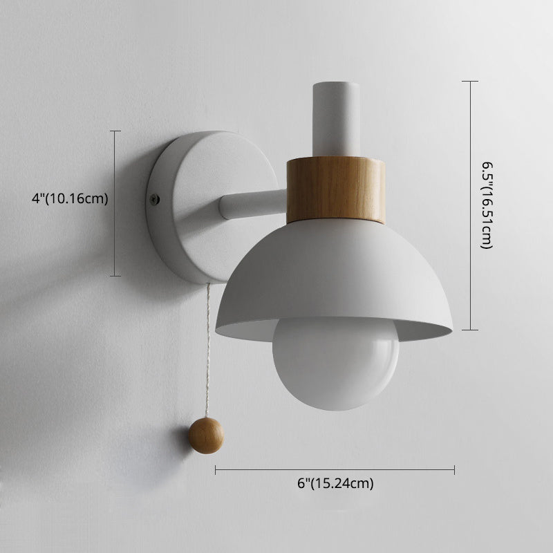 Moderna Macarons Nórdicos Macarons Swade Wall Malet Metal 1 Light Sponces en rosa y blanco