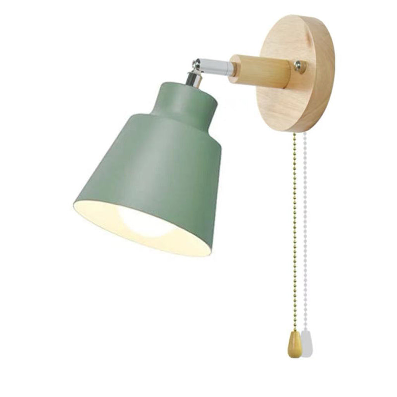 1-Light Unique Shade Wall Sconce Modren Nordic Macarons Style Metal Wall Lighting in White and Green