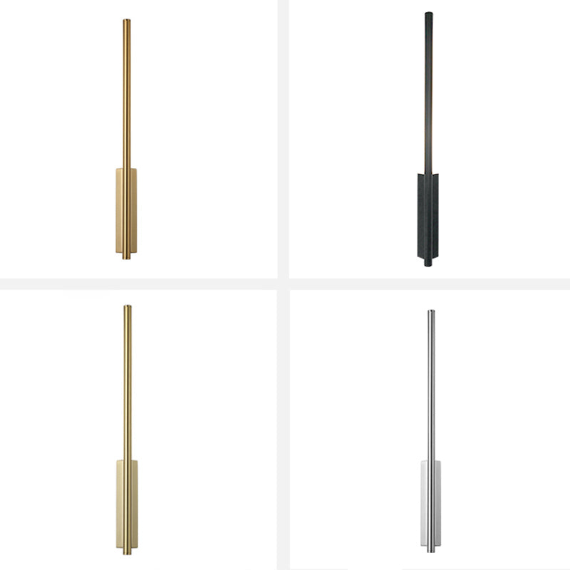 Sconce da parete lineare a 1 luce moderna illuminazione da parete in stile semplice in oro e cromo nero e ottone