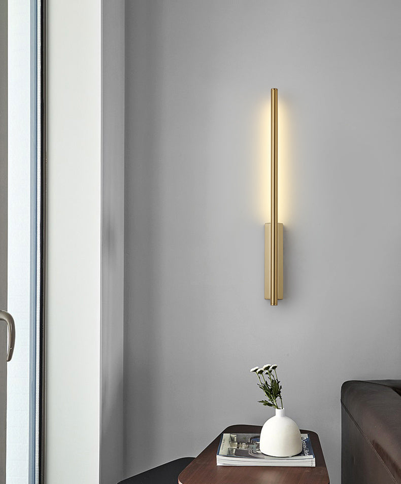 Sconce da parete lineare a 1 luce moderna illuminazione da parete in stile semplice in oro e cromo nero e ottone