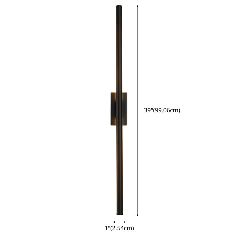 1-Light Linear Wall Sconce Modern Simple Style Metal Wall Lighting in Black and Gold