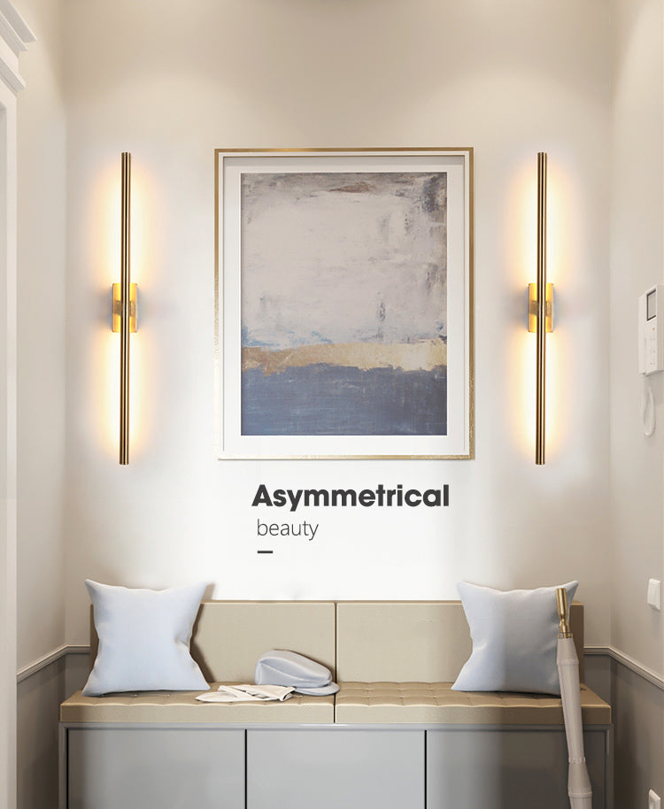 1-Licht linearer Wandleuchten moderner einfacher Metallwandbeleuchtung in Schwarz und Gold