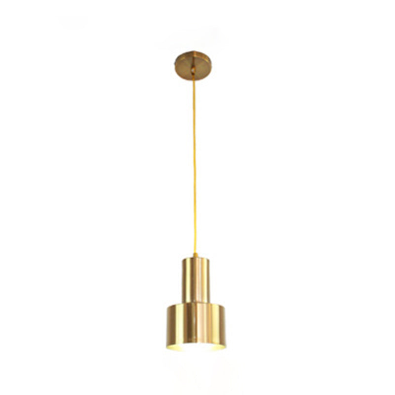 Lampe à suspension en fer électroplate dans le pendentif simple cylindroid moderne de style luxueux