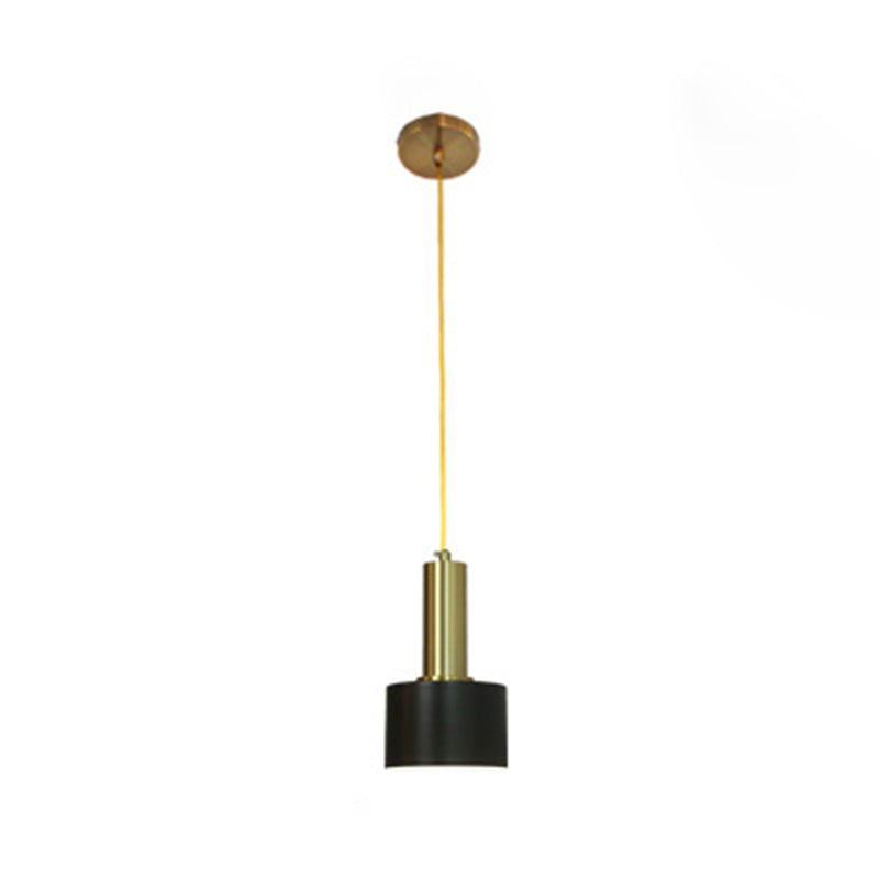 Lampe à suspension en fer électroplate dans le pendentif simple cylindroid moderne de style luxueux