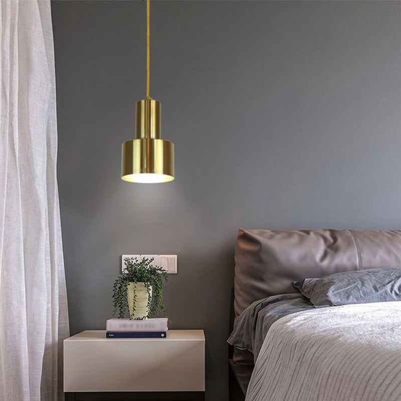 Lampe à suspension en fer électroplate dans le pendentif simple cylindroid moderne de style luxueux