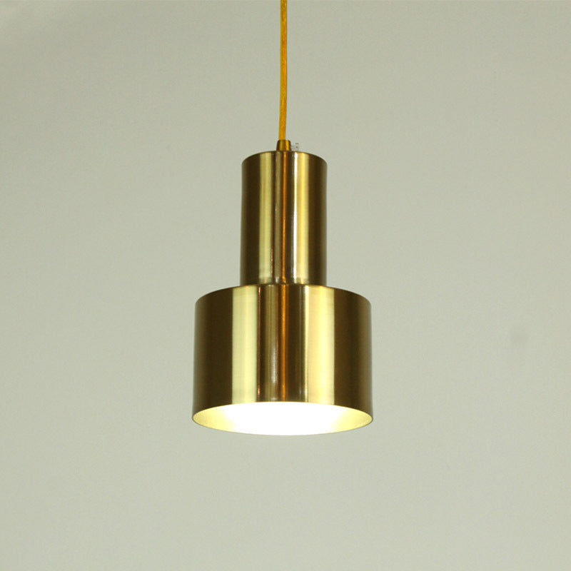 Lampe à suspension en fer électroplate dans le pendentif simple cylindroid moderne de style luxueux