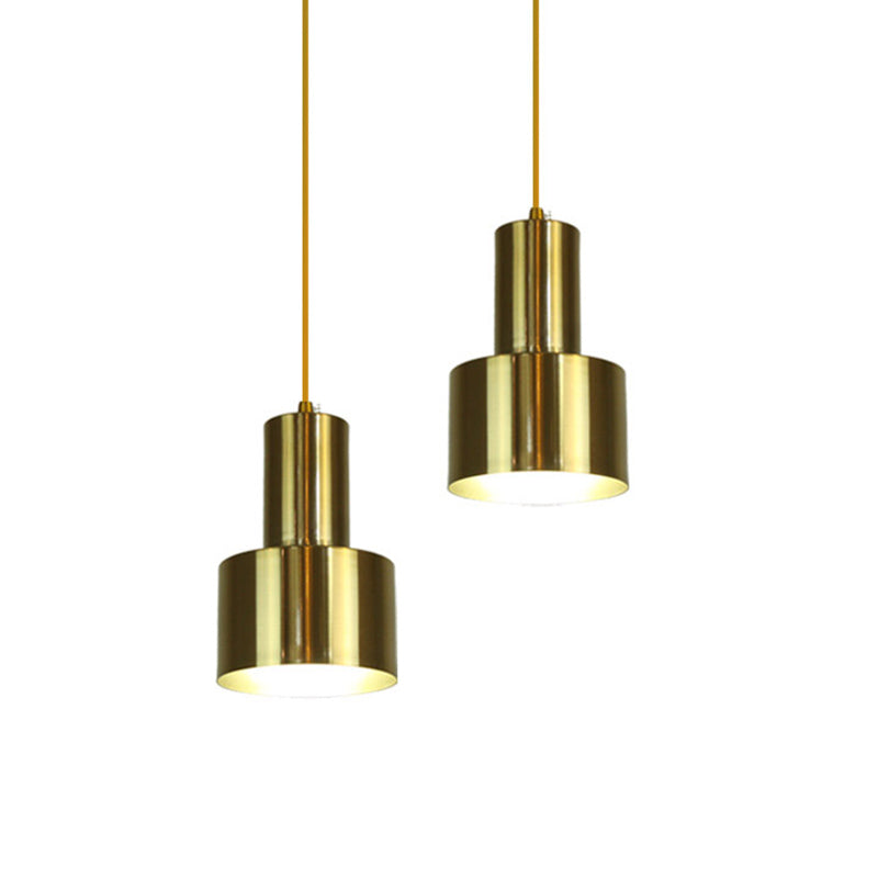 Lampe à suspension en fer électroplate dans le pendentif simple cylindroid moderne de style luxueux