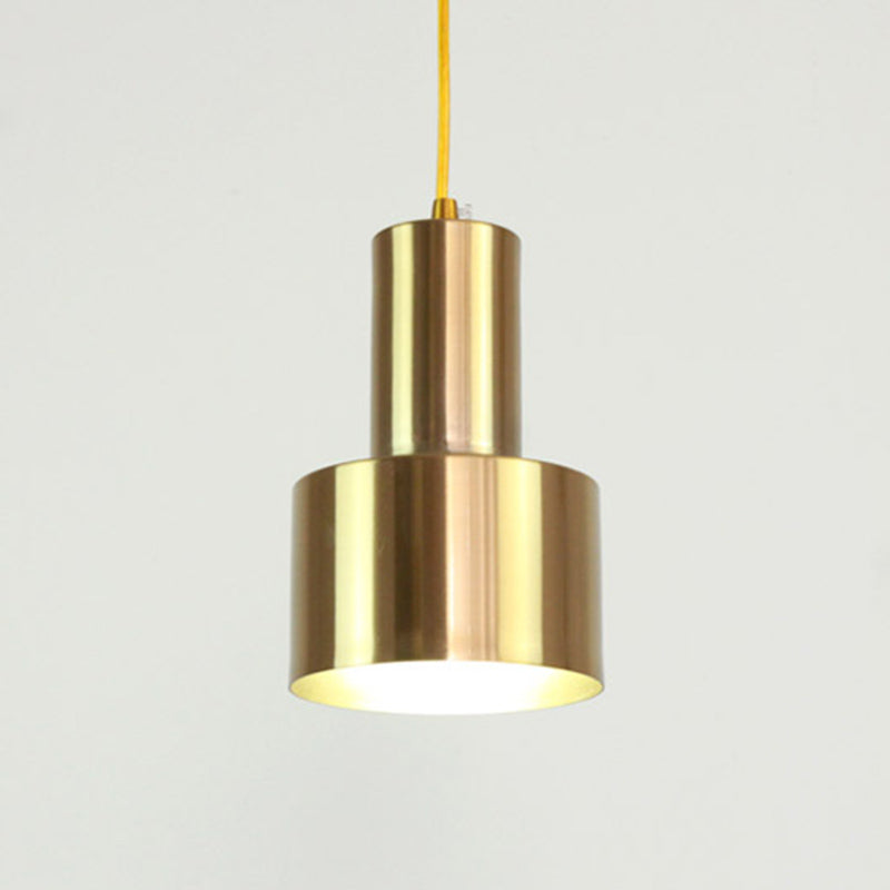 Lampe à suspension en fer électroplate dans le pendentif simple cylindroid moderne de style luxueux