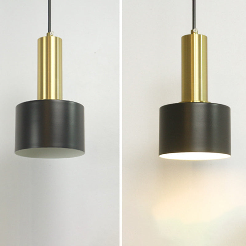Lampe à suspension en fer électroplate dans le pendentif simple cylindroid moderne de style luxueux