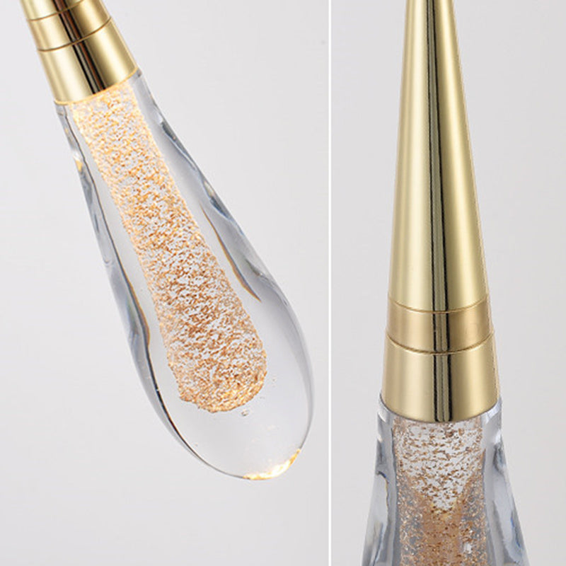 Gold LED Hängende Lampe im modernen künstlerischen Stil Kristall Tränenheizlicht für Innenräume