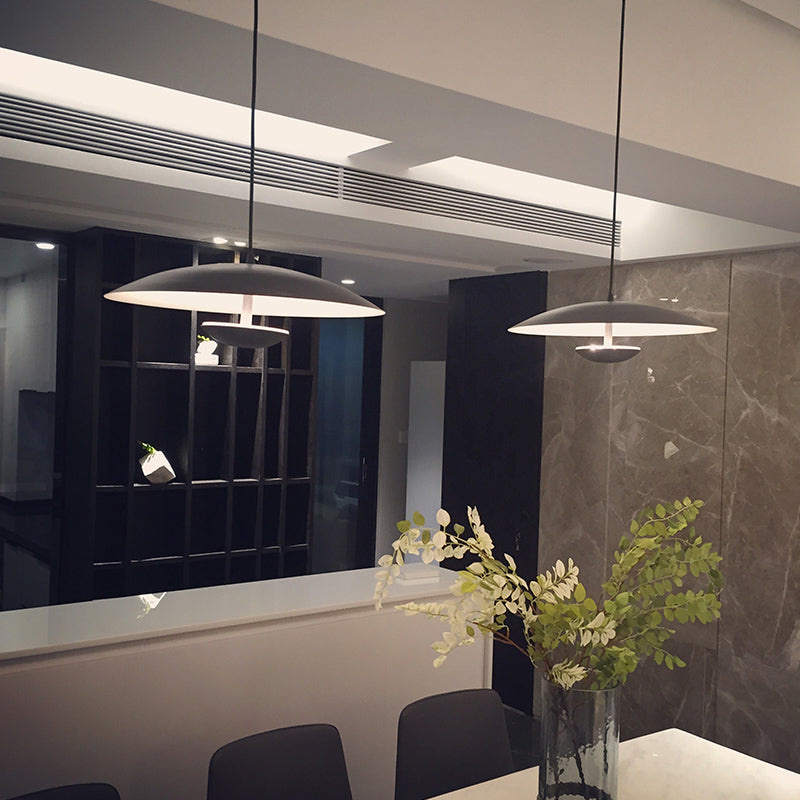 Minimalism Disk Hanging Light Kit Metal 1-Light Ceiling Light for Dining Room