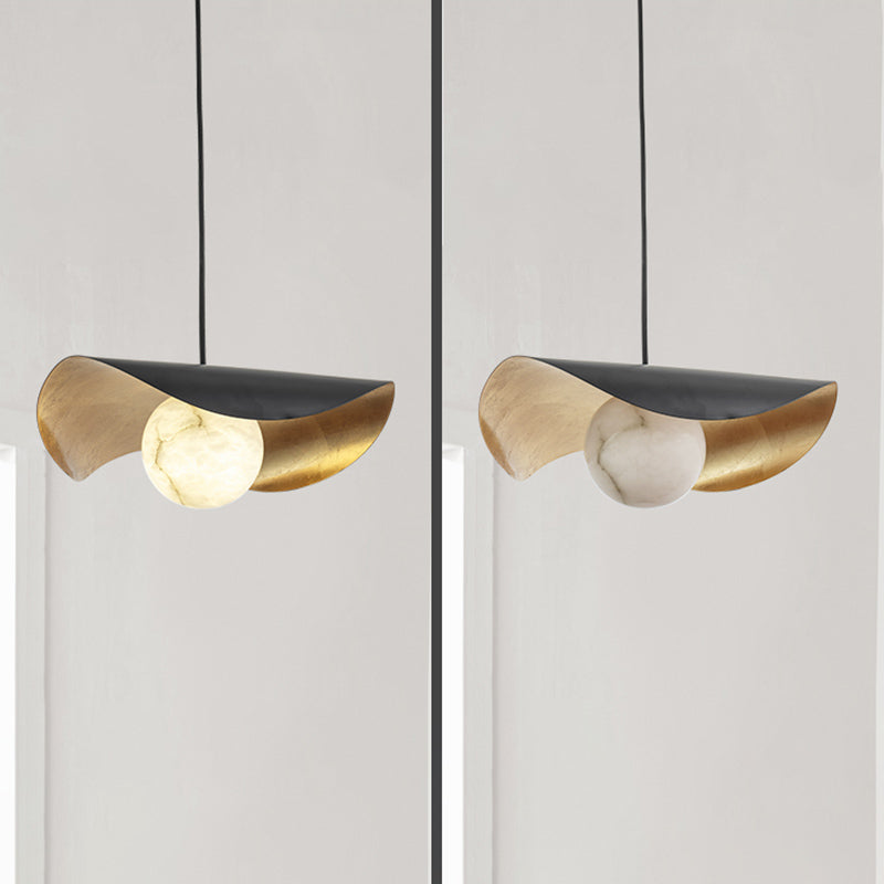 Contemporary Pendant Light 1-Light Hanging Ceiling Light Black for Bedroom