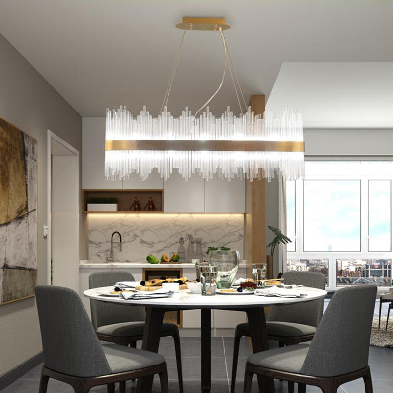 Luci a sospensione contemporanea illuminazione isola lineare lampada sospesa in oro