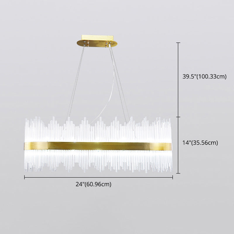 Luci a sospensione contemporanea illuminazione isola lineare lampada sospesa in oro