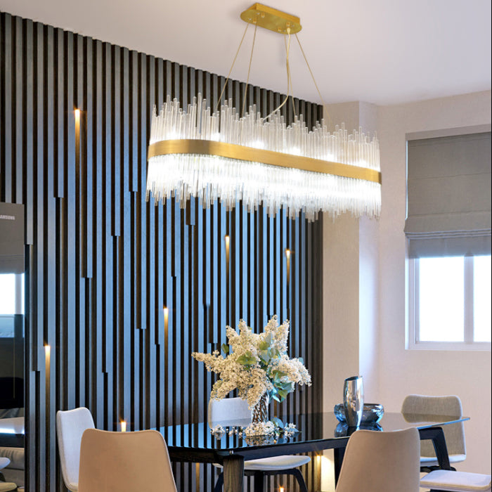 Luci a sospensione contemporanea illuminazione isola lineare lampada sospesa in oro