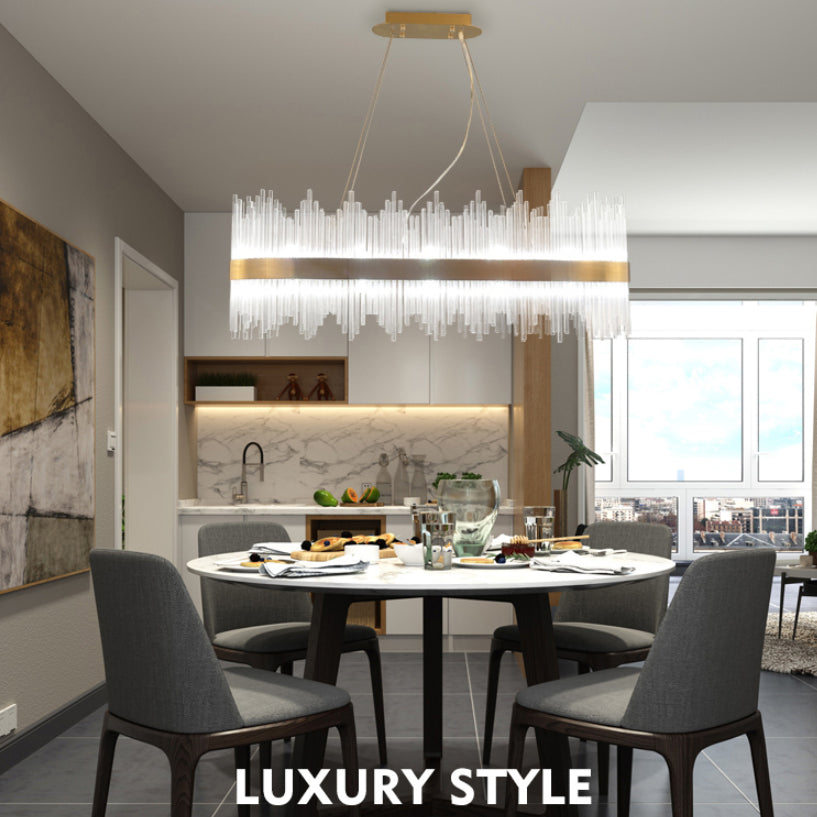 Luci a sospensione contemporanea illuminazione isola lineare lampada sospesa in oro