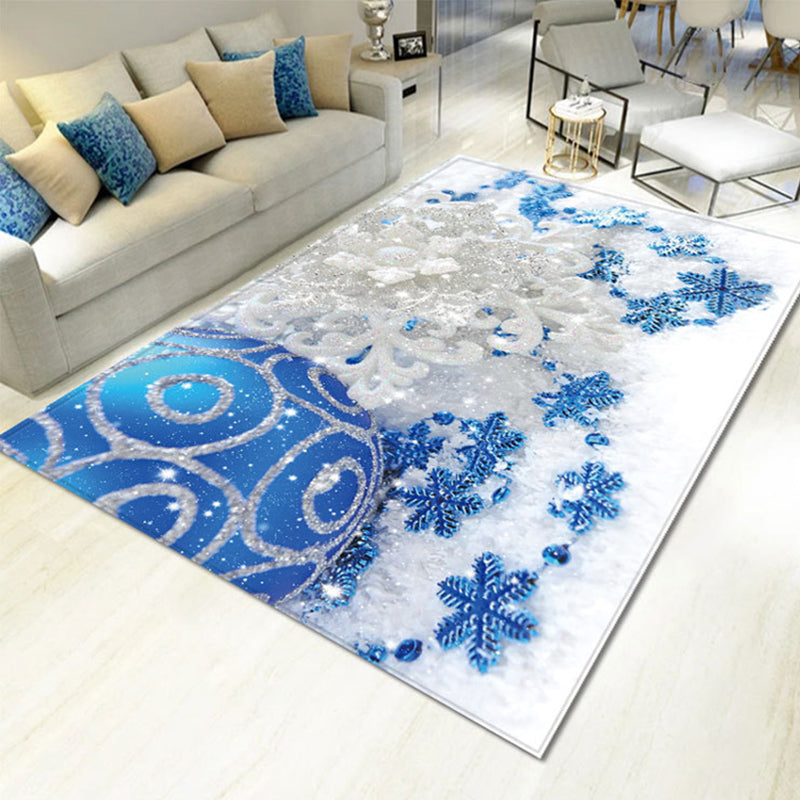 Simple Living Room Indoor Carpet Christmas Trees Printed Rug Polyester Stain Resistant Area Carpet