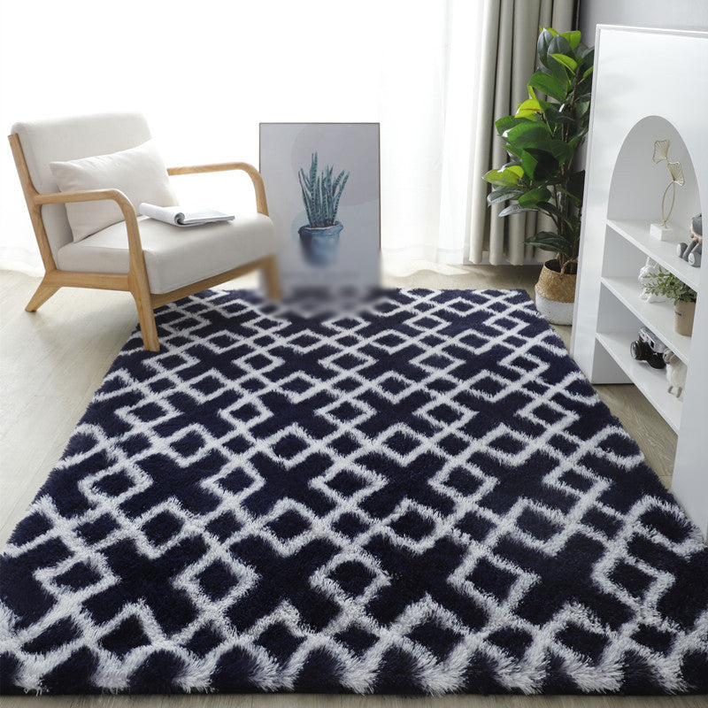 Tendy Area Tapis Creative Dimond Shile Polyester Polyester Anti-Slip Backing Shag Carpet For Home Decor