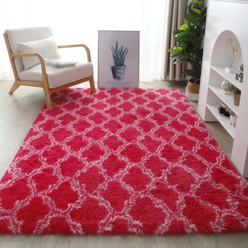 Tendy Area Tapis Creative Dimond Shile Polyester Polyester Anti-Slip Backing Shag Carpet For Home Decor