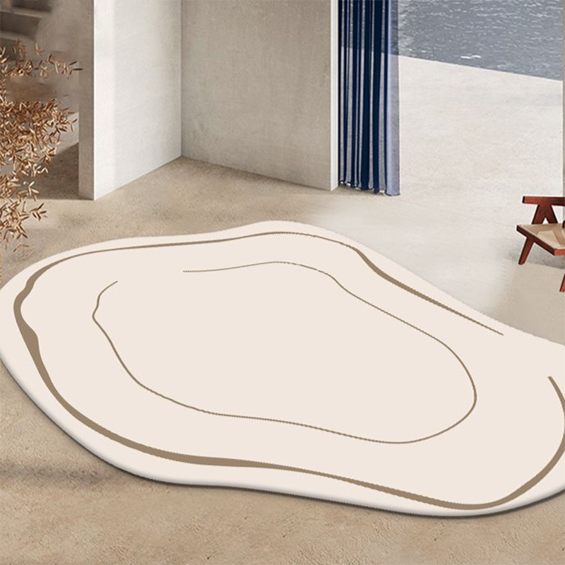 Contemporary Indoor Room Carpet Orange Abstract Indoor Rug Polyester Washable Indoor Rug