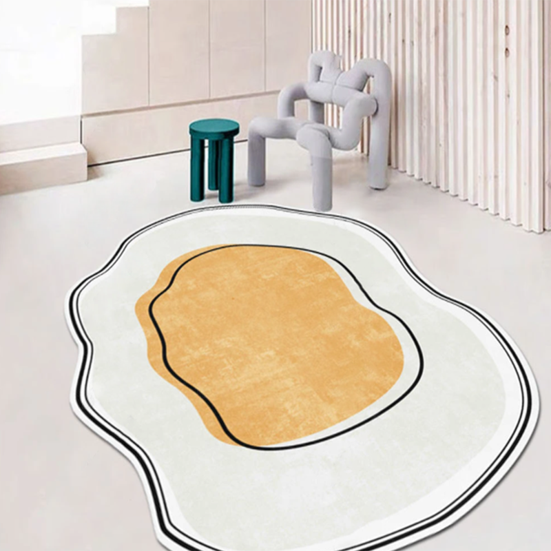 Tapis de salon jaune.