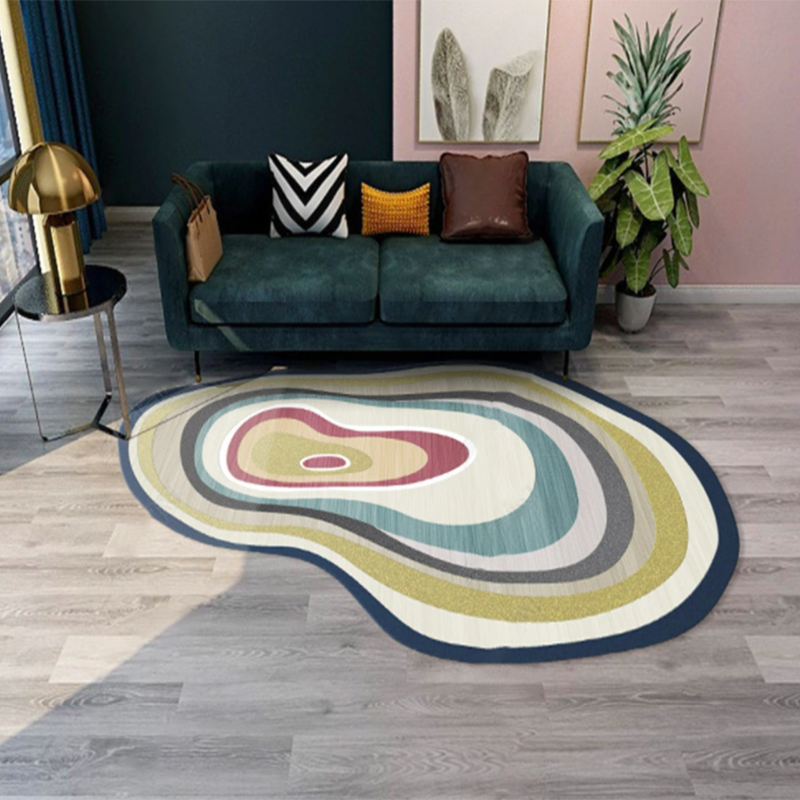 Tapis de salon jaune.