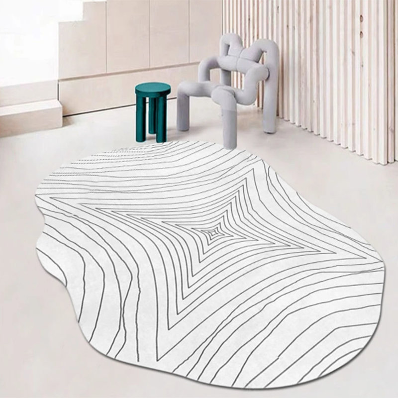 Tapis de salon jaune.