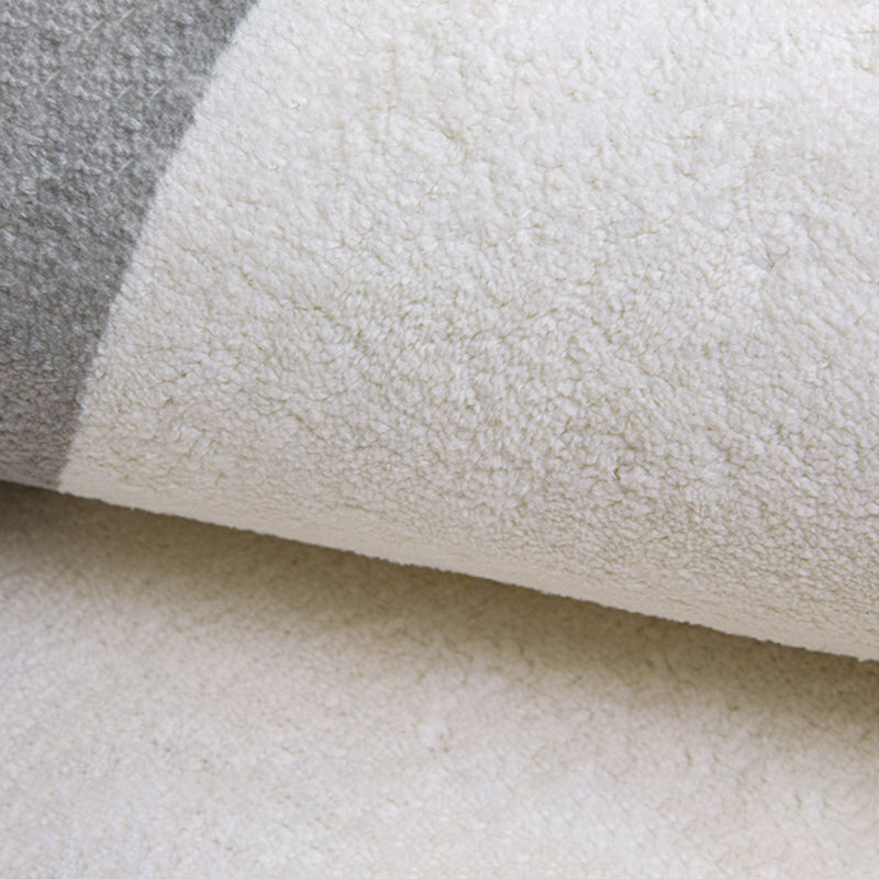 White Minimalist Area Carpet Polyester Abstract Carpet Non-Split Indoor Rug for Home Decoration
